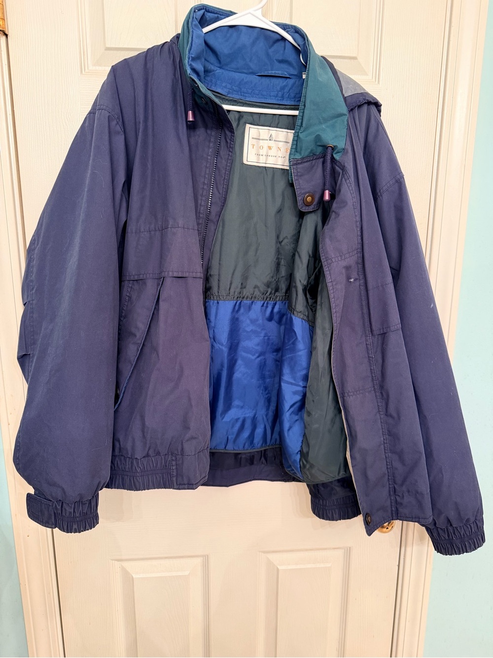 Vintage Towne London Fog Men's Navy Windbreaker Jacket